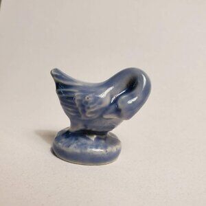 Blue Goose Figurine, Wade Whimsies Geese, Wade Pottery England Vintage Miniature